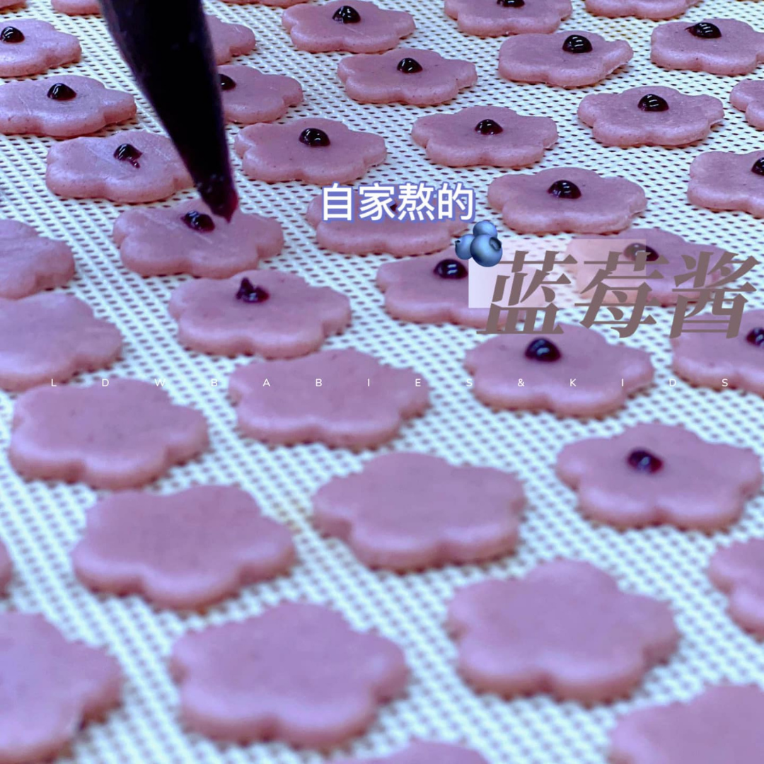 蓝莓小花酥 Blueberry Flower Cookie
