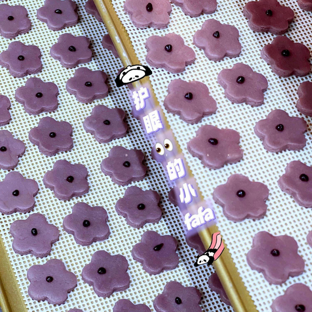 蓝莓小花酥 Blueberry Flower Cookie