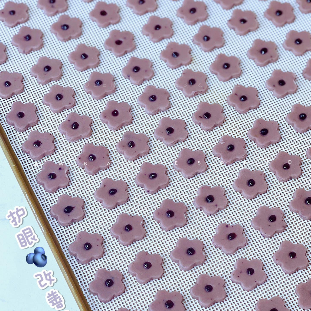 蓝莓小花酥 Blueberry Flower Cookie