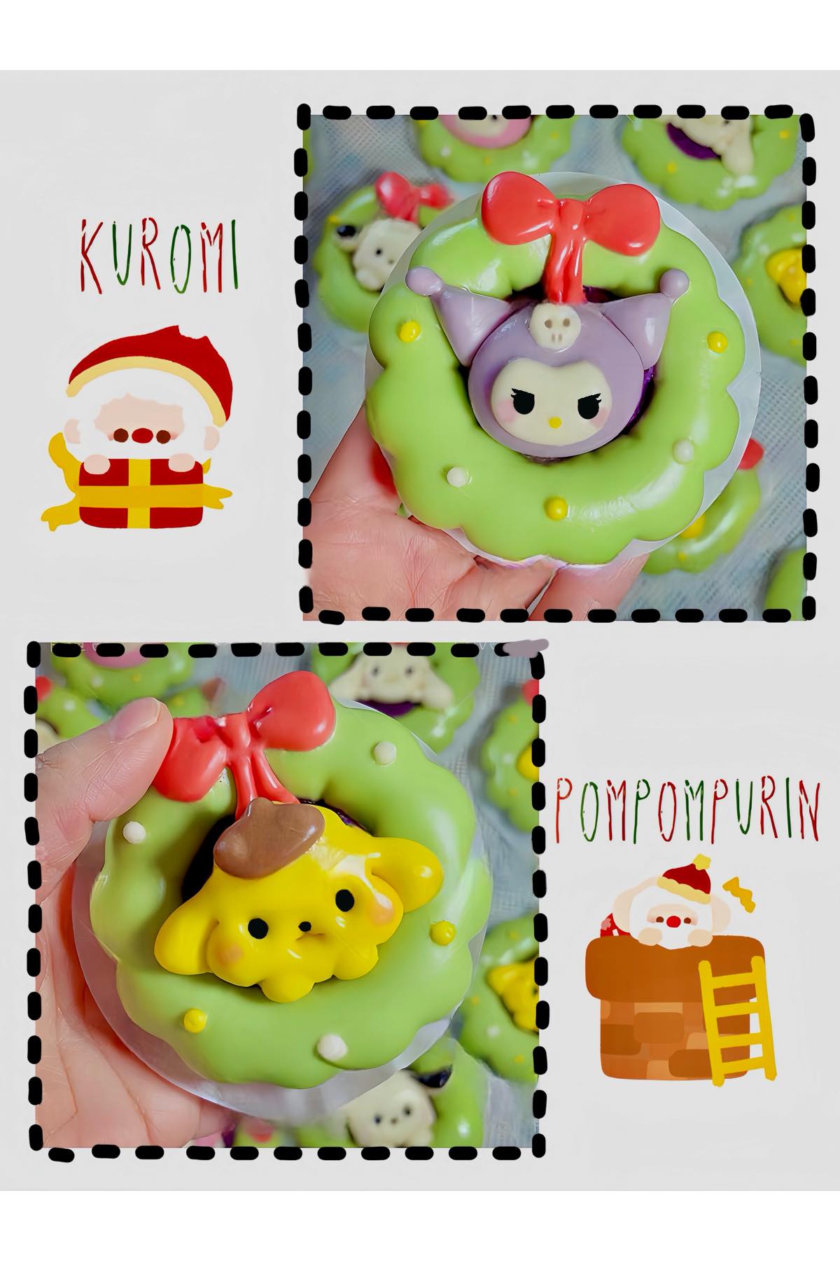 Christmas Sanrio Bun 𝐒𝐚𝐧𝐫𝐢𝐨 圣诞花圈馒头 (PRE-ORDER)