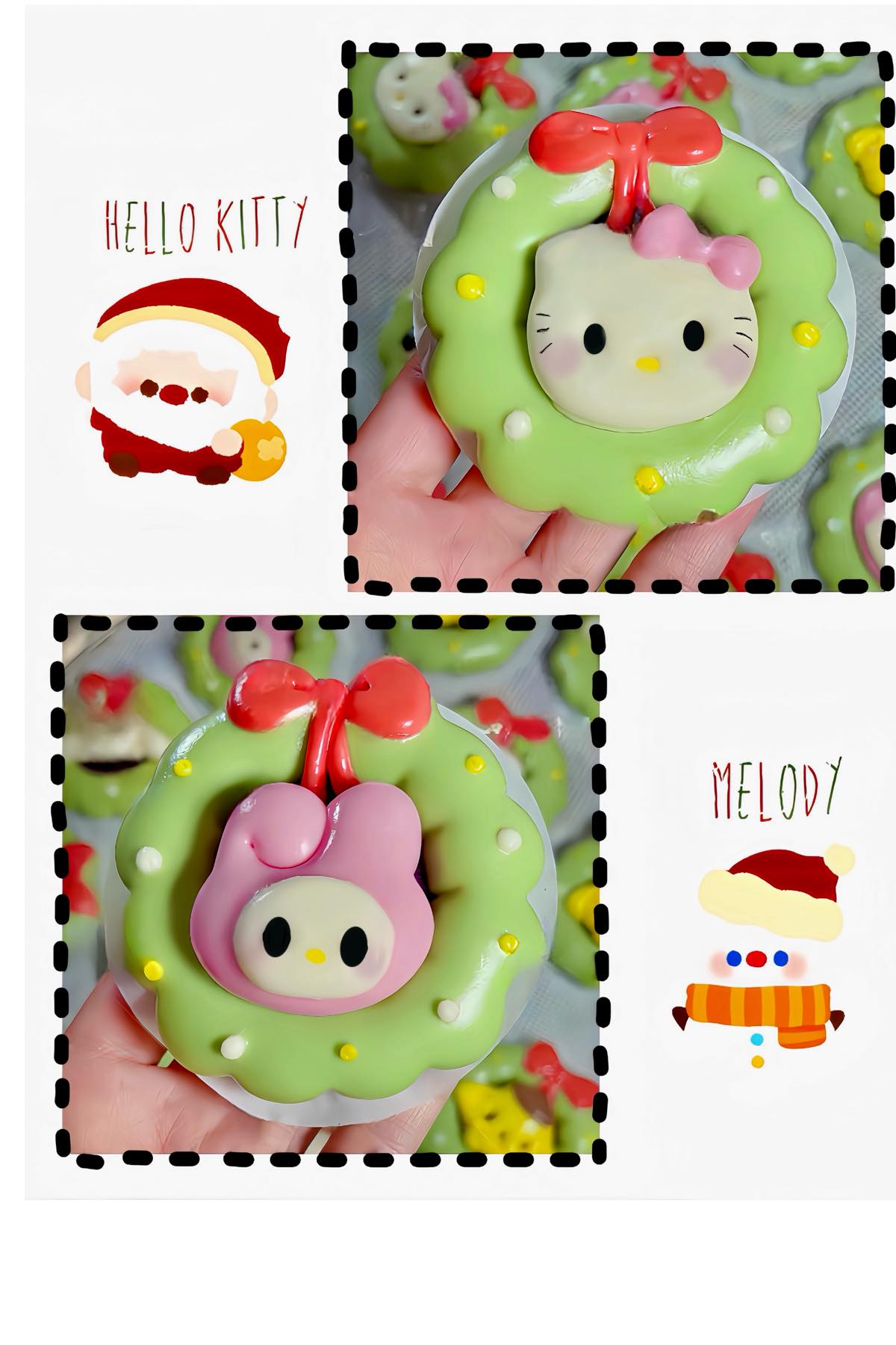 Christmas Sanrio Bun 𝐒𝐚𝐧𝐫𝐢𝐨 圣诞花圈馒头 (PRE-ORDER)